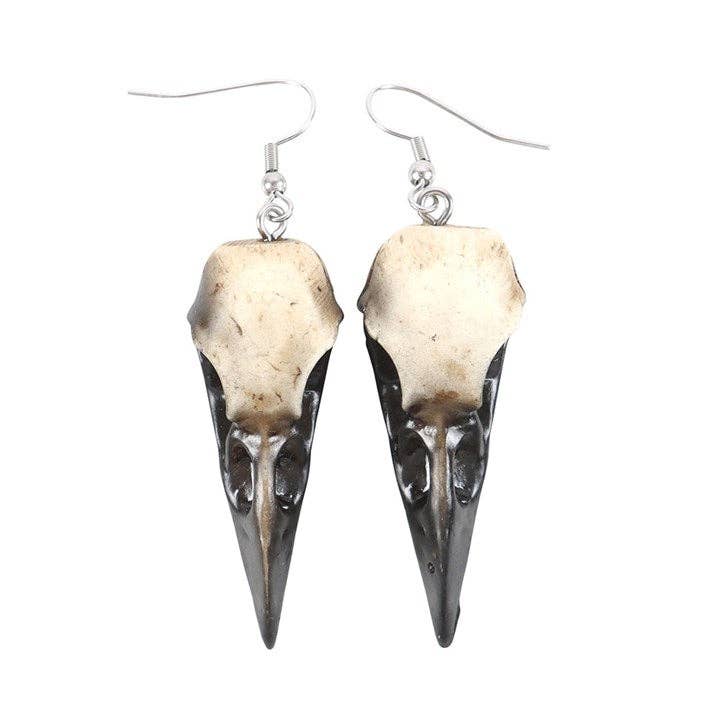 Crow Skull Gothic Dangle Earrings