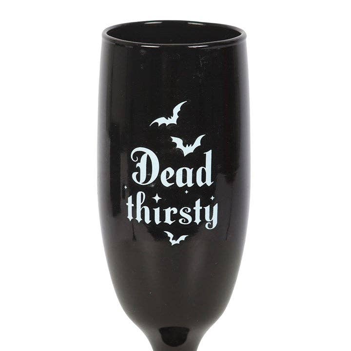 Set of 2 Dead Thirsty Gothic Champagne Flutes