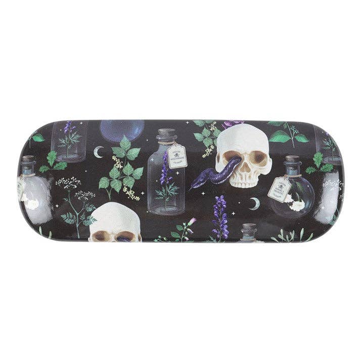 Venom & Vines Gothic Skull Print Glasses Case