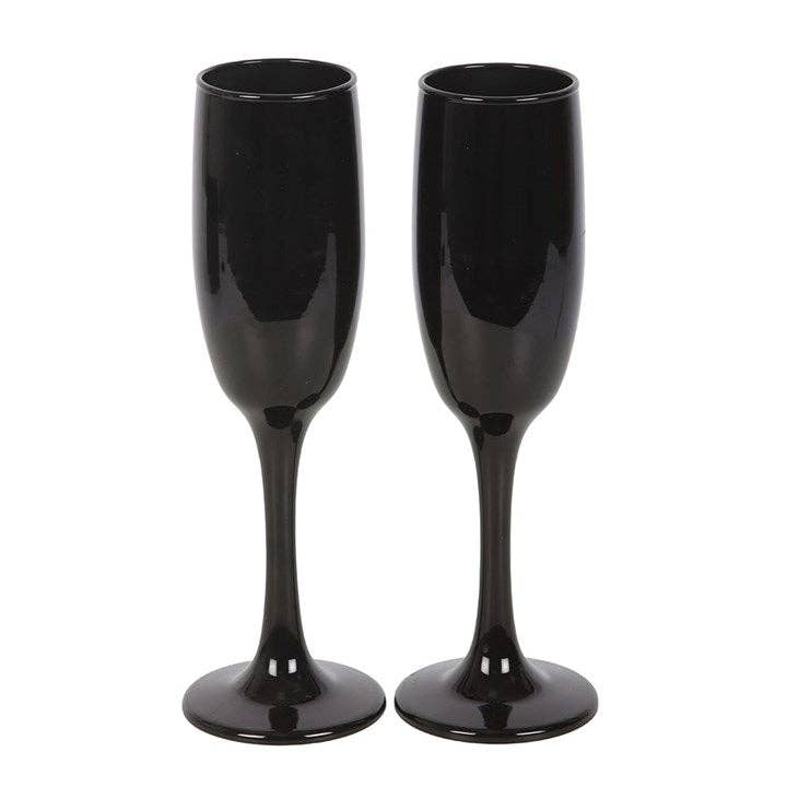 Set of 2 Dead Thirsty Gothic Champagne Flutes