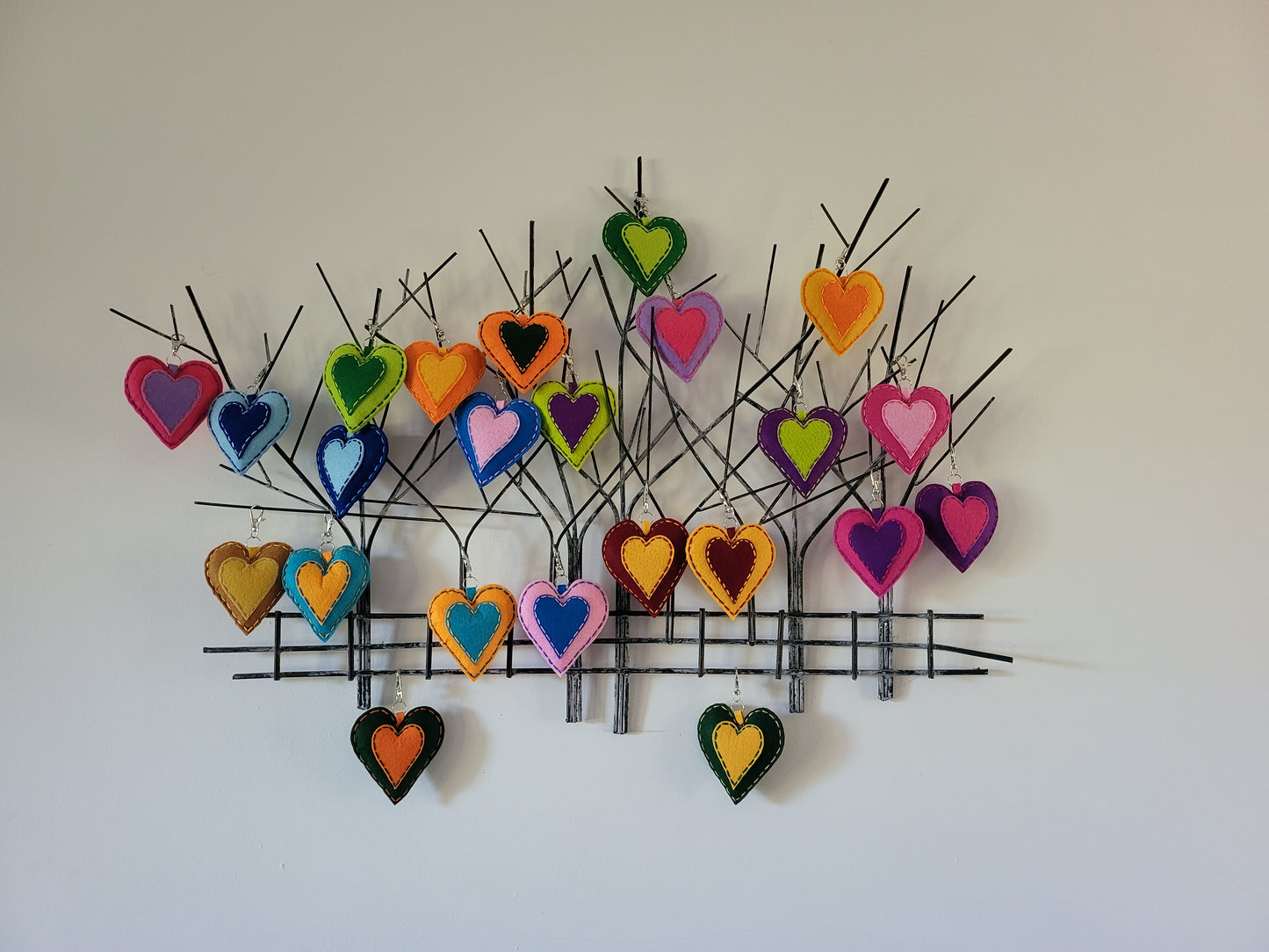 Felt Heart Keyrings, Charms or Ornaments