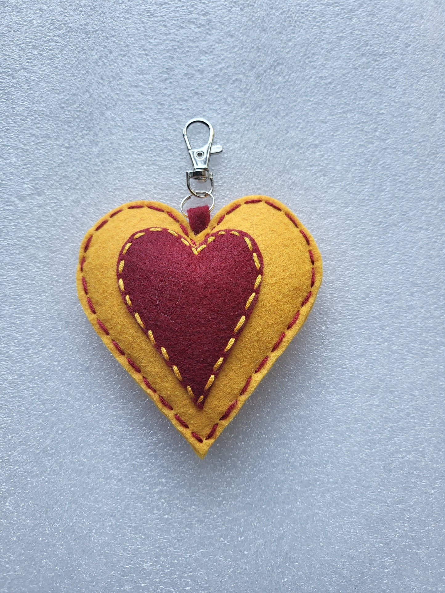 Felt Heart Keyrings, Charms or Ornaments