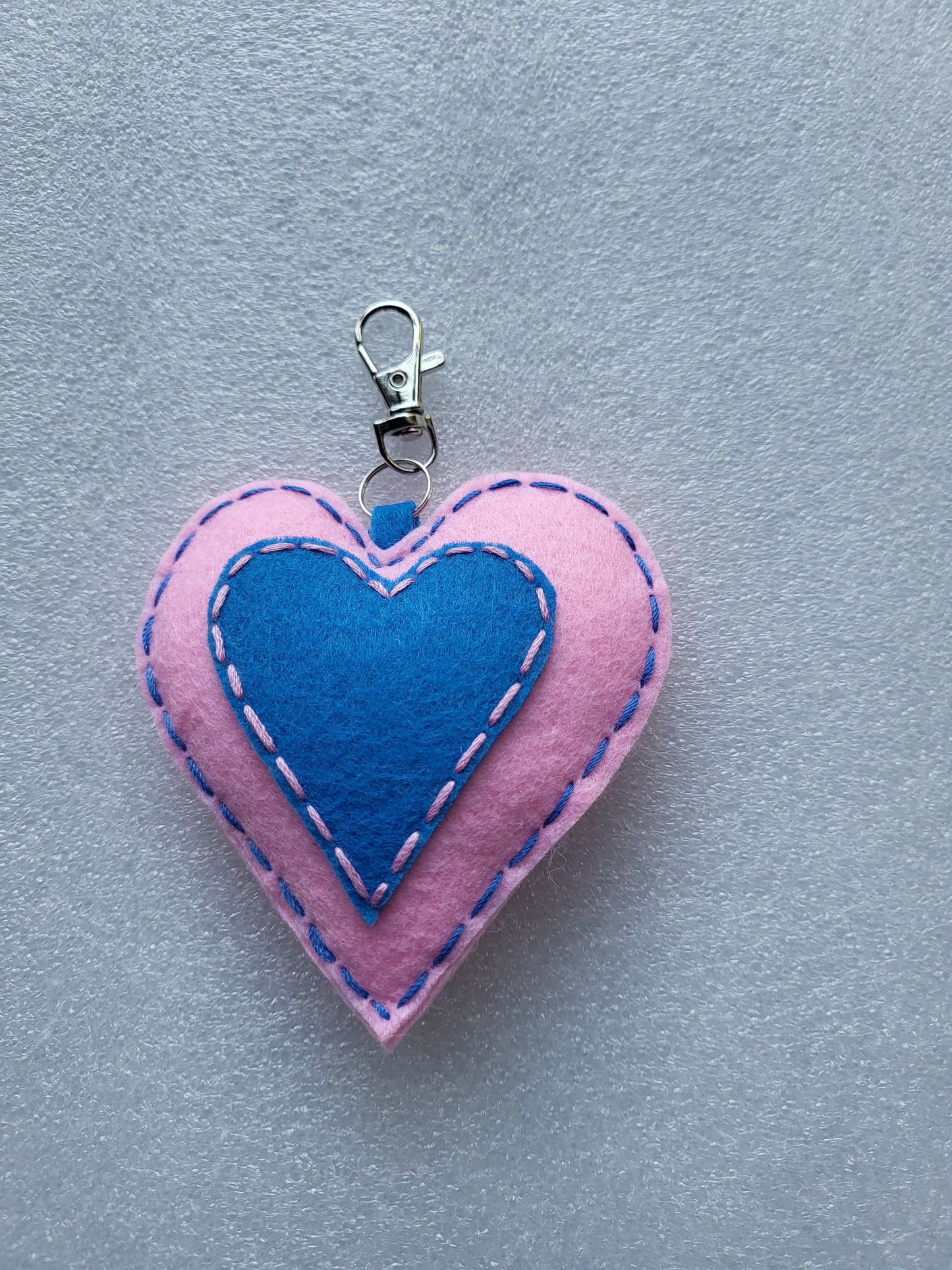 Felt Heart Keyrings, Charms or Ornaments