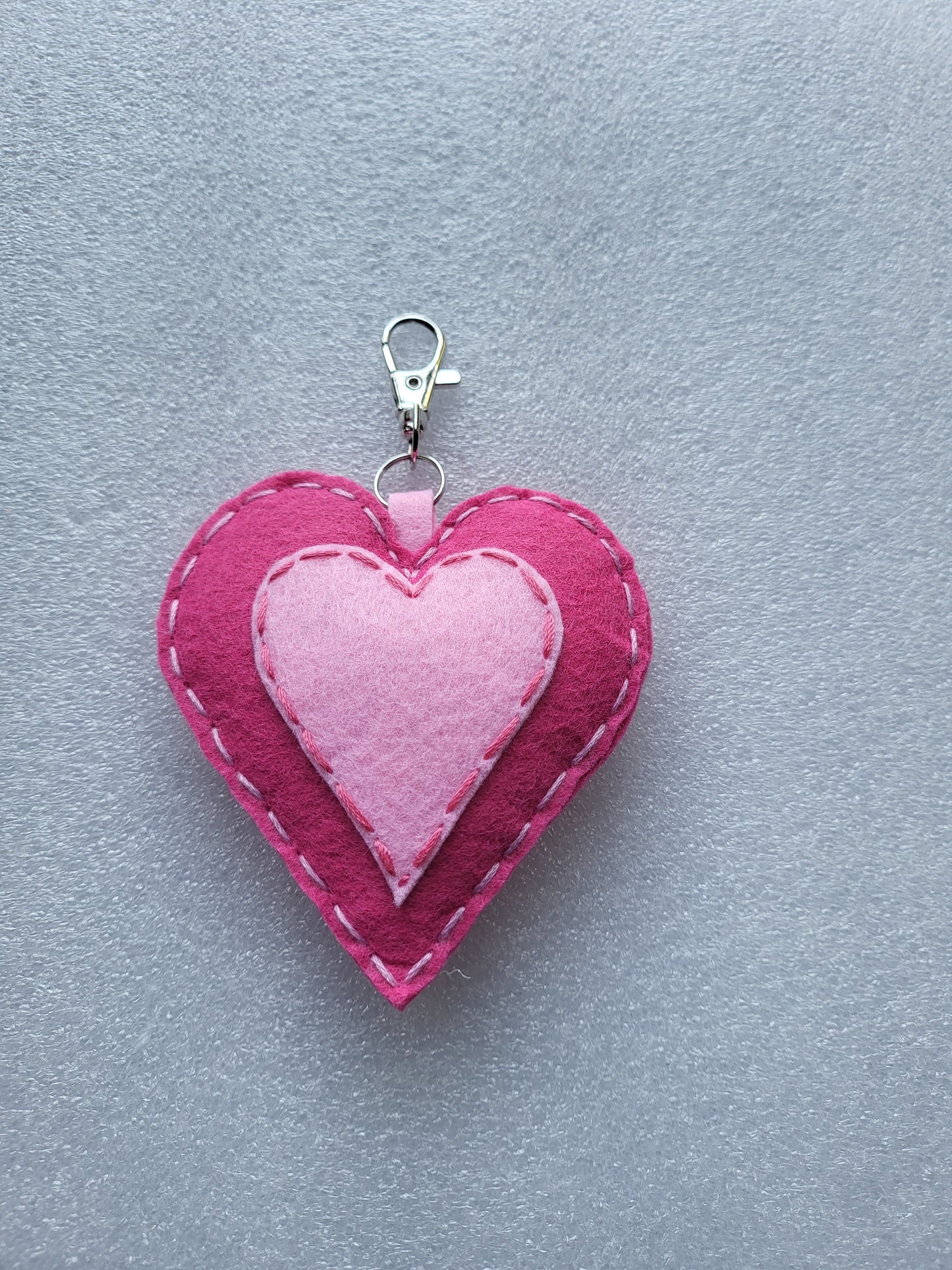 Felt Heart Keyrings, Charms or Ornaments