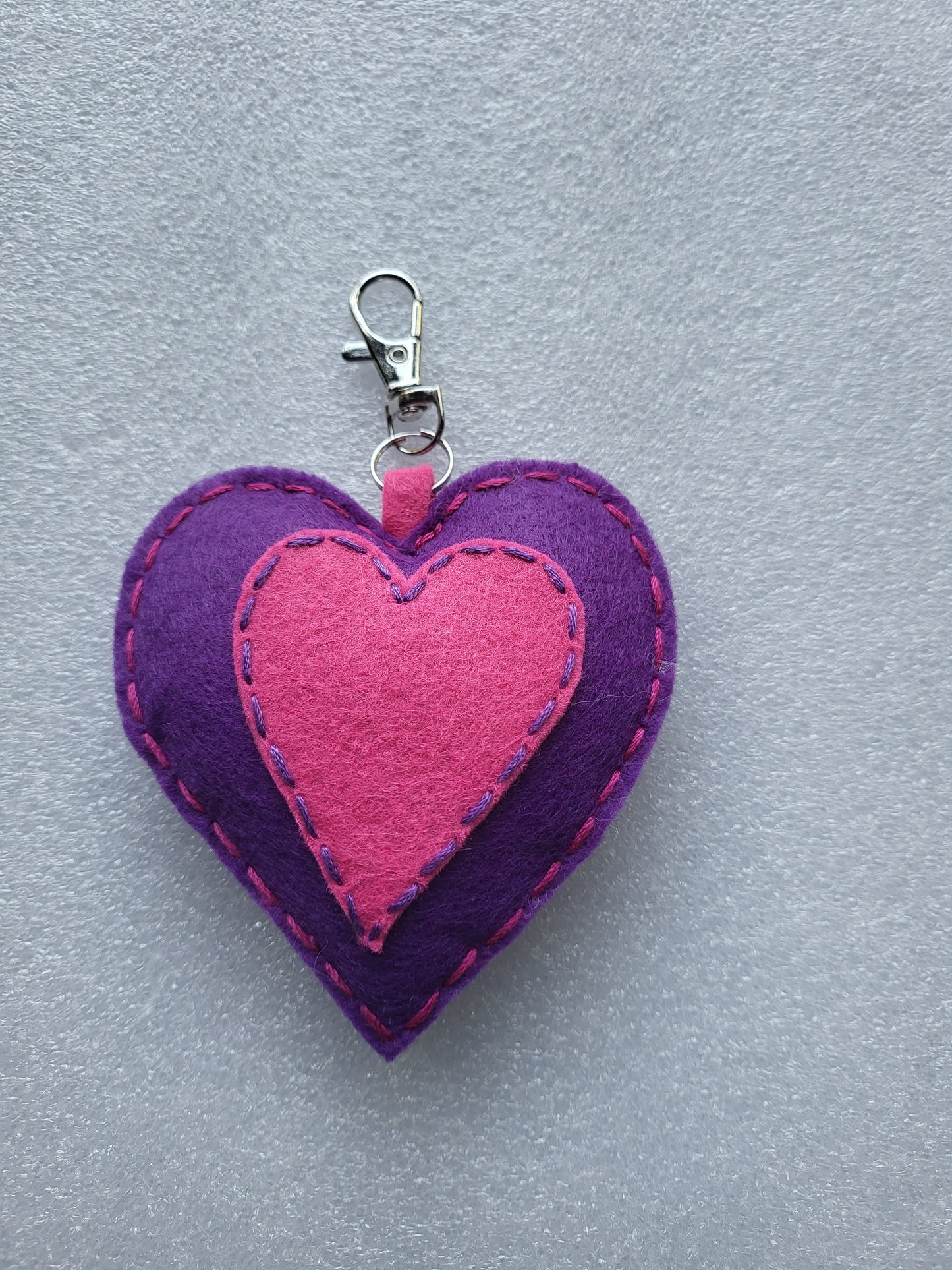 Felt Heart Keyrings, Charms or Ornaments