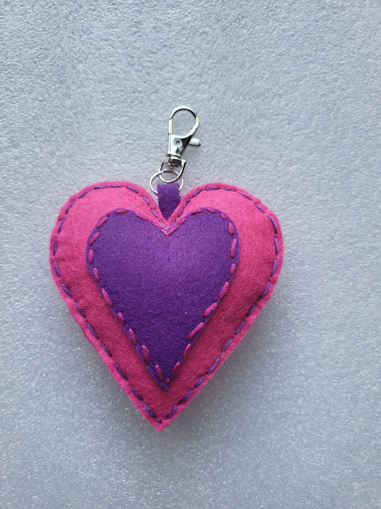 Felt Heart Keyrings, Charms or Ornaments