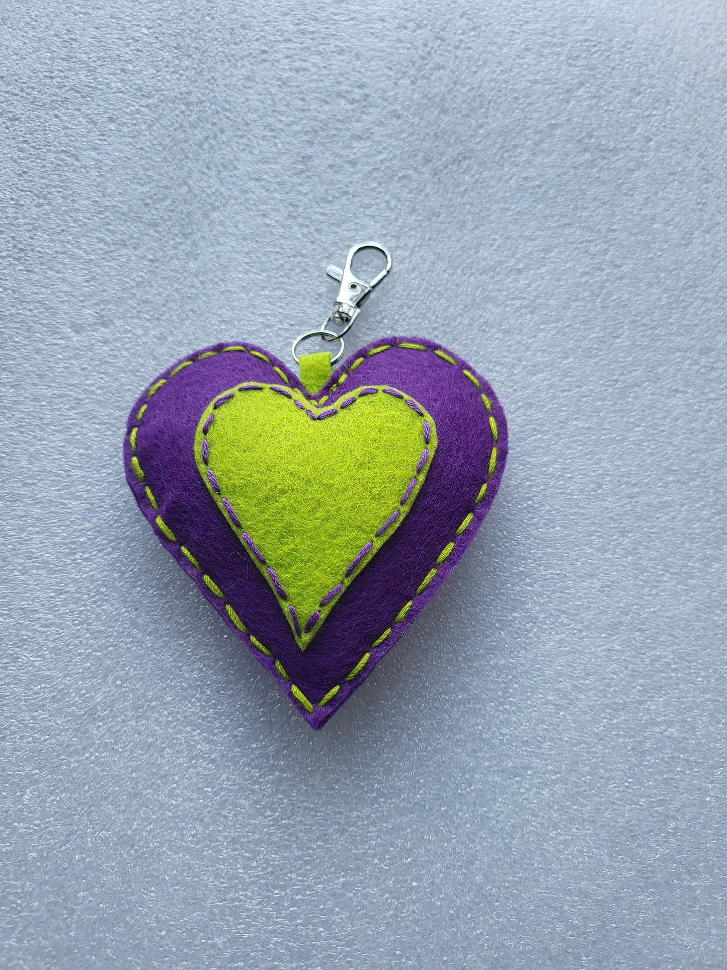 Felt Heart Keyrings, Charms or Ornaments