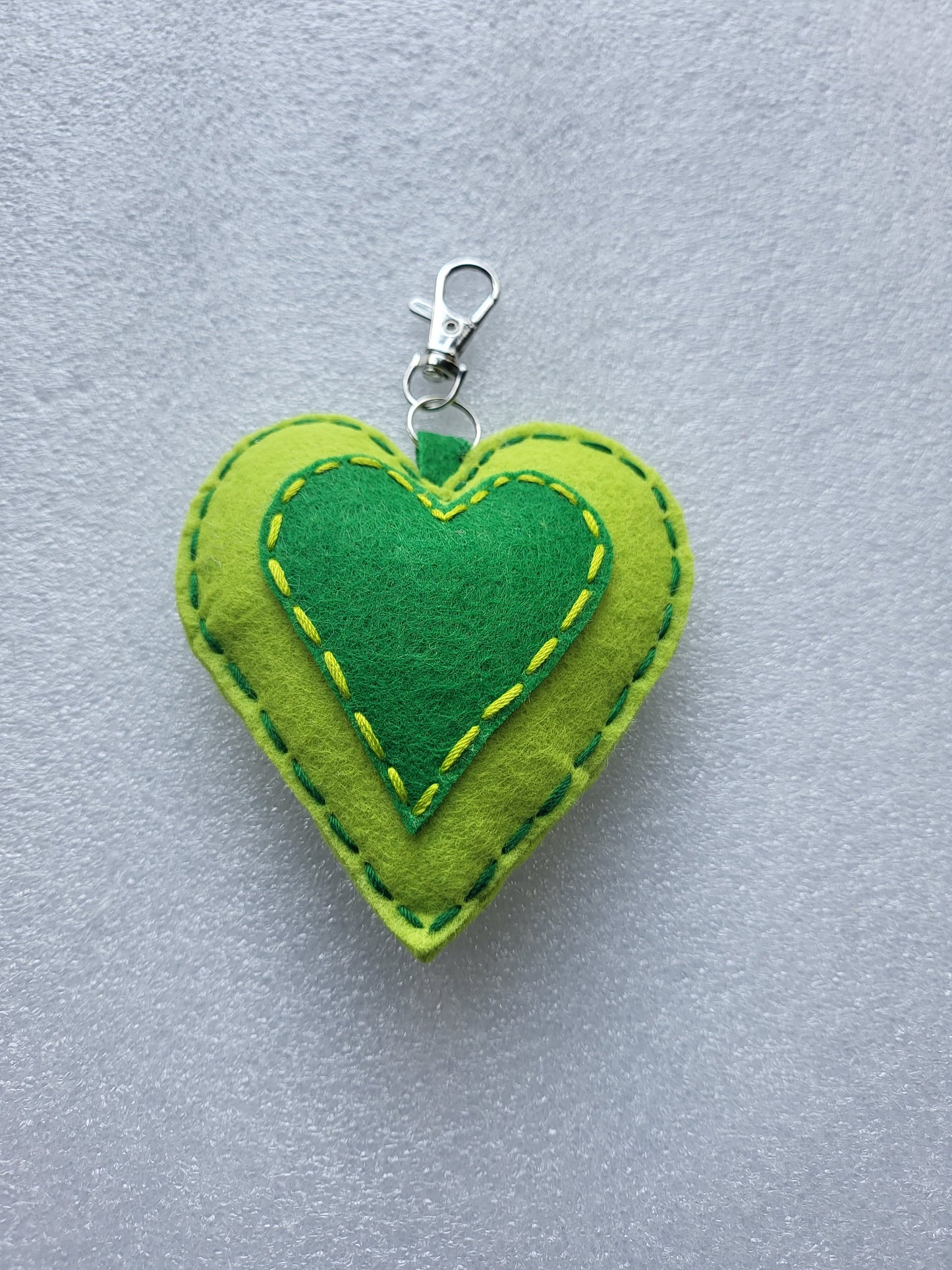Felt Heart Keyrings, Charms or Ornaments