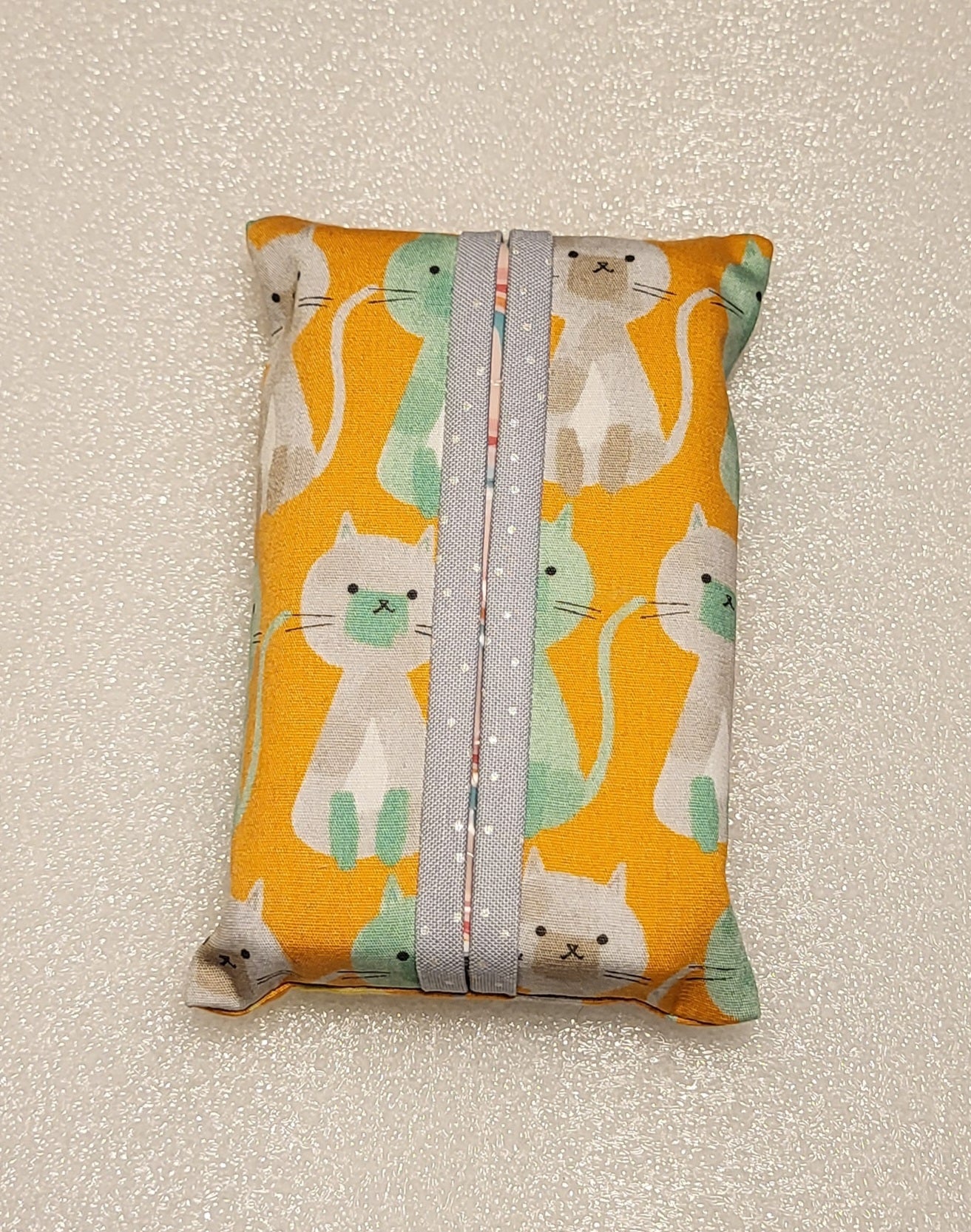 Pocket Tissue Holder with Yellow Cat Design