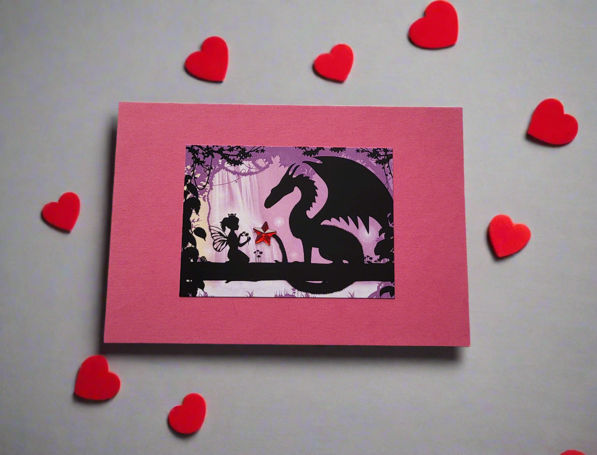 Greetings Card Handcrafted Fairy and Dragon 1