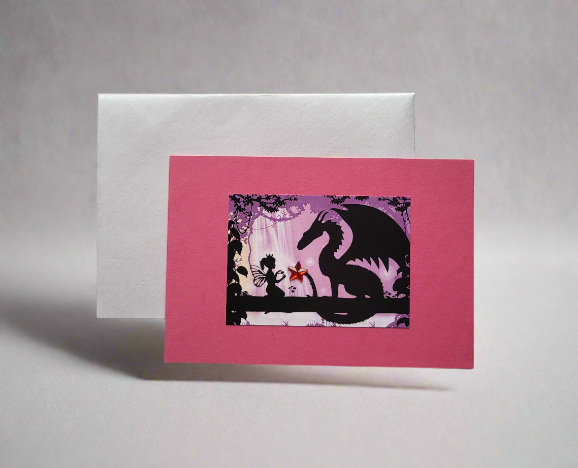 Greetings Card Handcrafted Fairy and Dragon 1