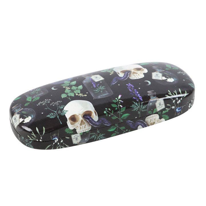 Venom & Vines Gothic Skull Print Glasses Case
