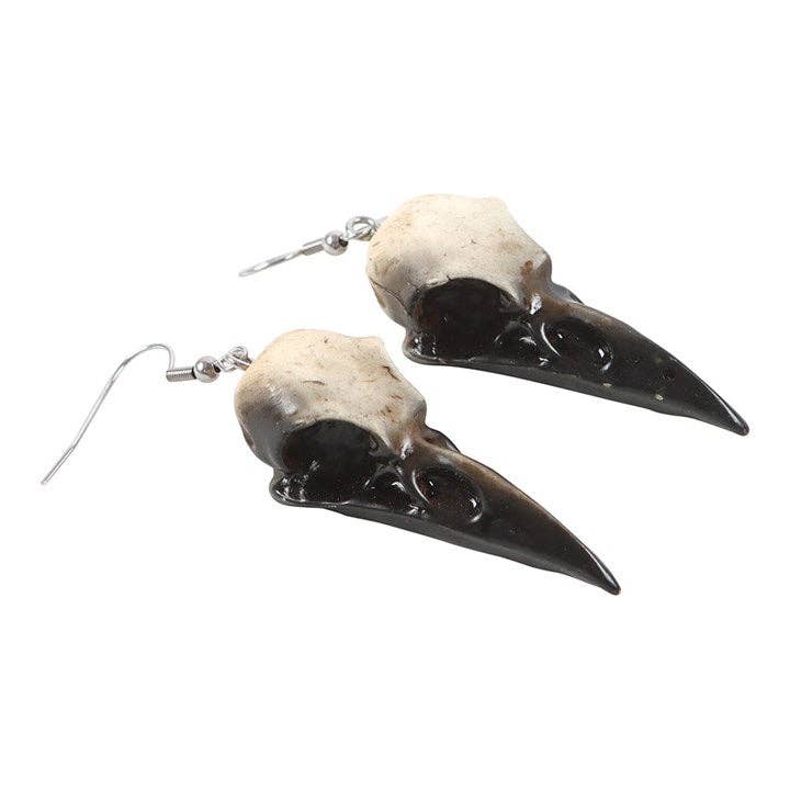 Crow Skull Gothic Dangle Earrings