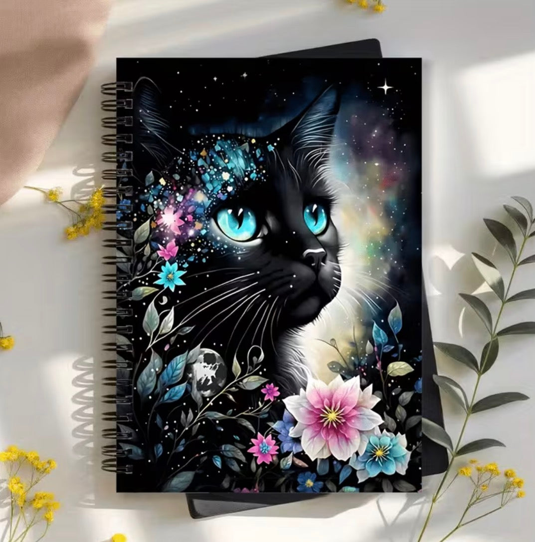 Magical Black Cat Print Note Books