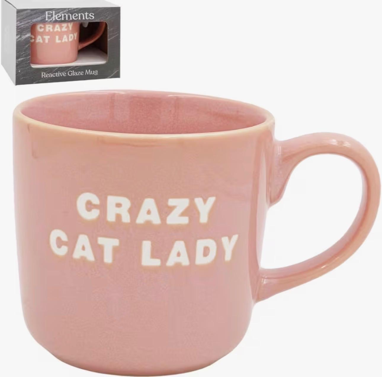 Cute Pink Crazy Cat Lady Mug