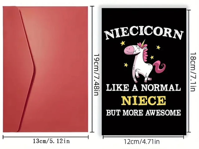 Greetings Card for a Niece on her Birthday Niecicorn Unicorn