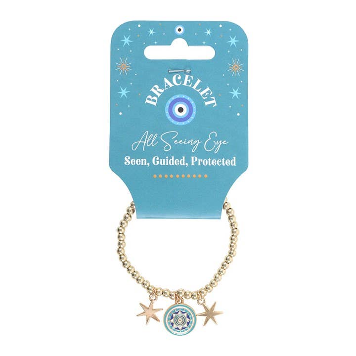 All Seeing Eye Beaded Charm Bracelet