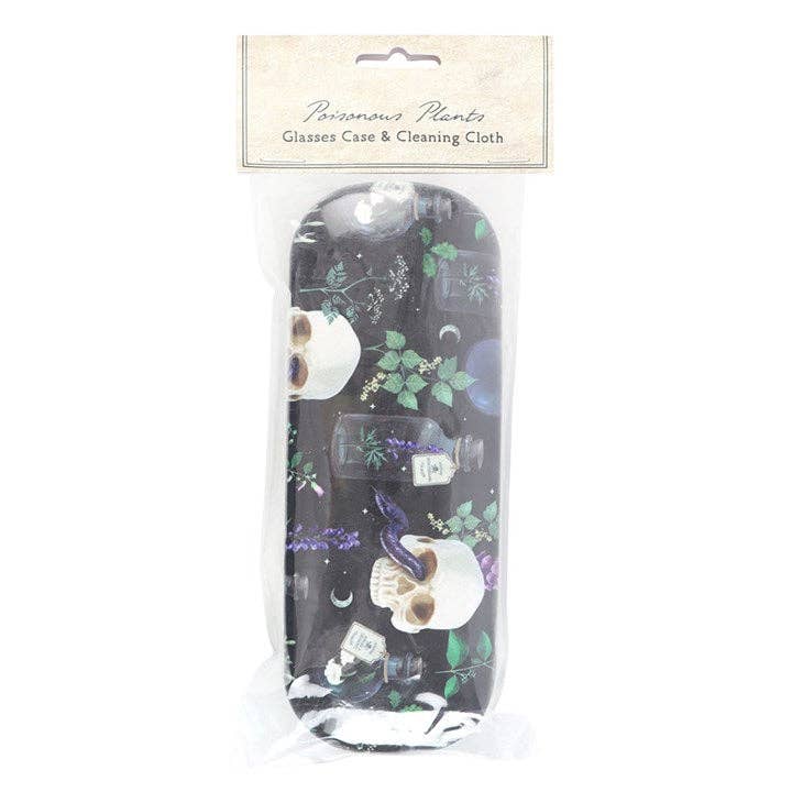 Venom & Vines Gothic Skull Print Glasses Case