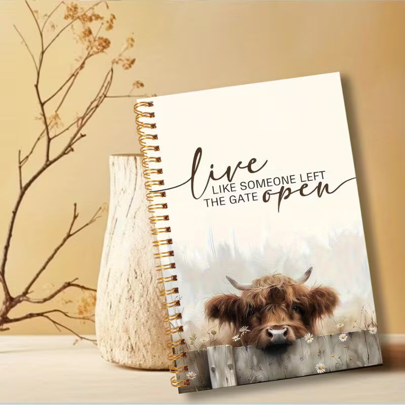 Rustic Highland Cow Notebook