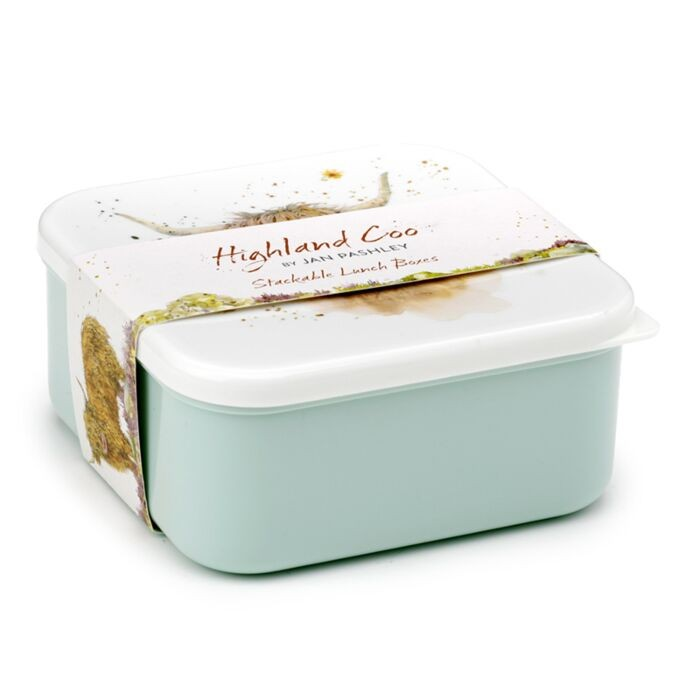 Set of 3 Lunch Box M L XL Jan Pashley Highland Coo Cow