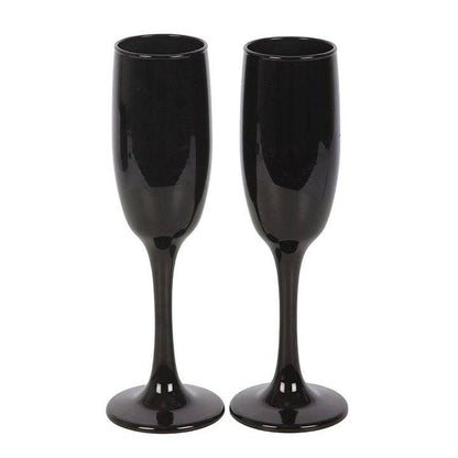 Set of 2 Dead Thirsty Gothic Champagne Flutes