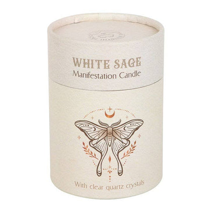 Manifestation Candle with Clear Quartz Crystals