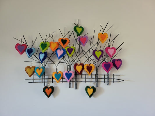 Felt Heart Keyrings, Charms or Ornaments
