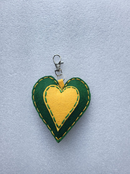Felt Heart Keyrings, Charms or Ornaments
