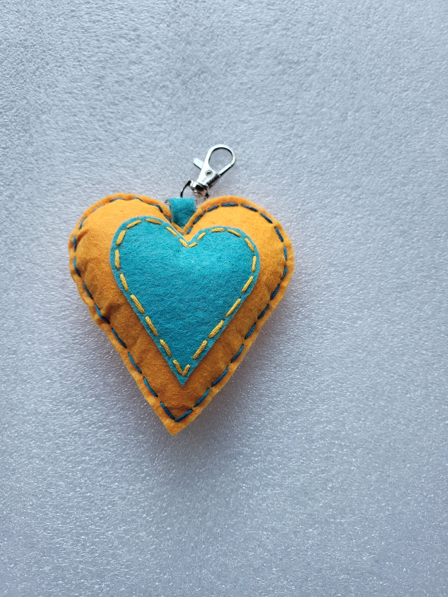 Felt Heart Keyrings, Charms or Ornaments