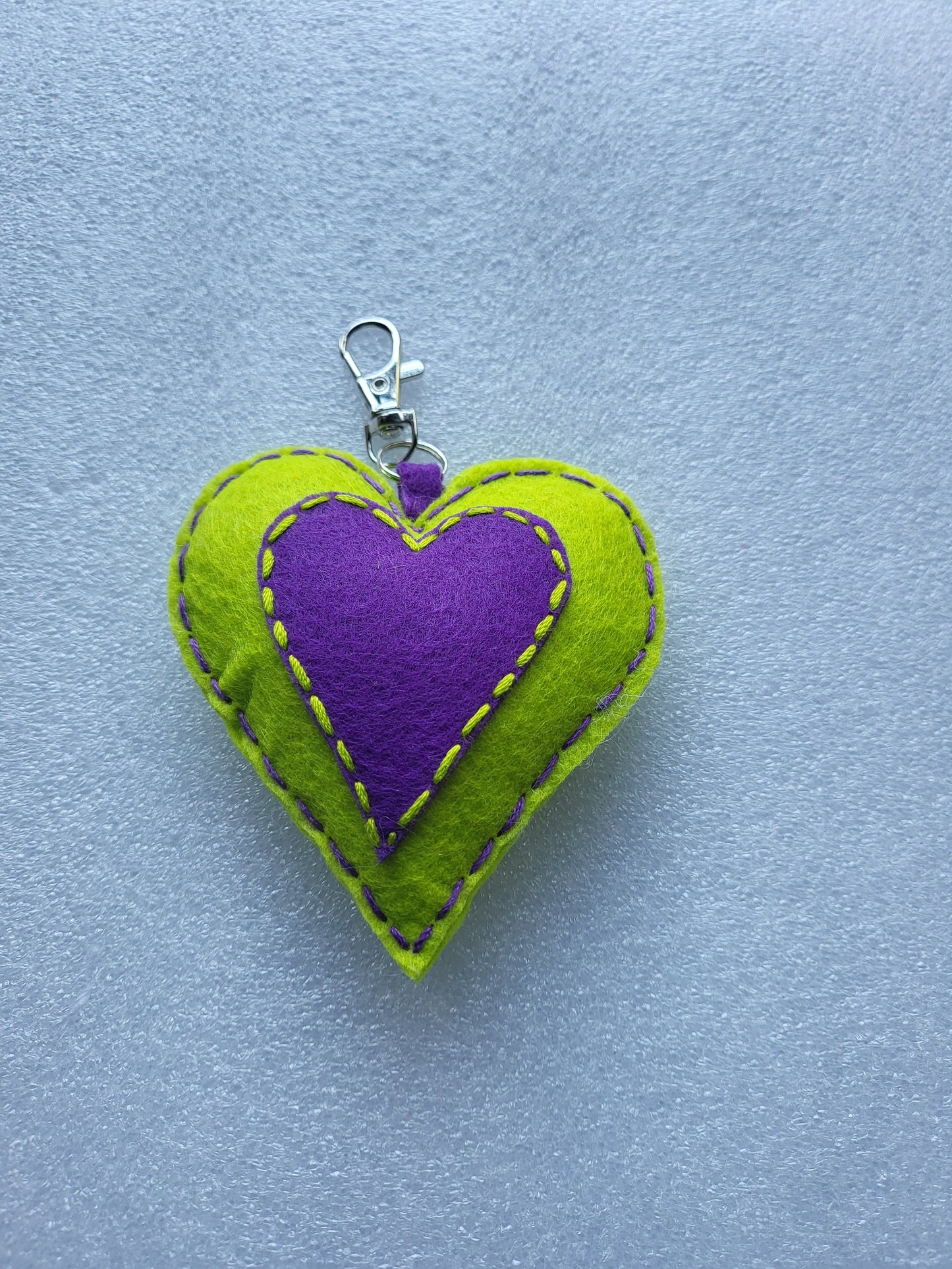 Felt Heart Keyrings, Charms or Ornaments