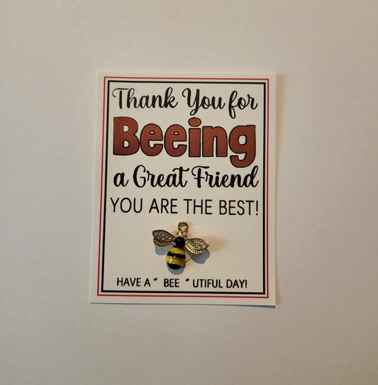 Thank you for Beeing a Great Friend Card and Charm