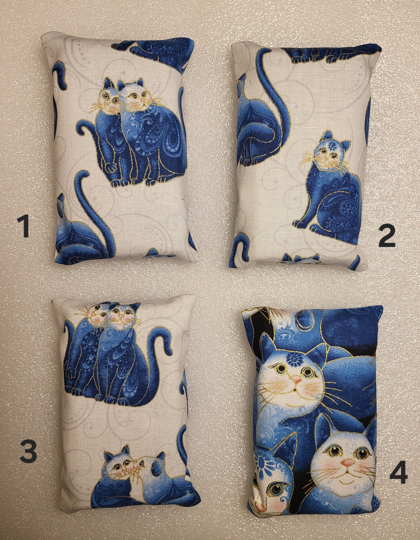 Pocket Tissue Holder with Blue Cat Design