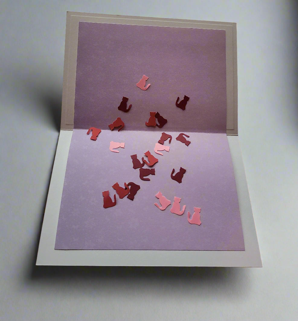 Greetings Card Handcrafted Prince Charming with Cat Confetti