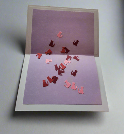 Greetings Card Handcrafted Prince Charming with Cat Confetti