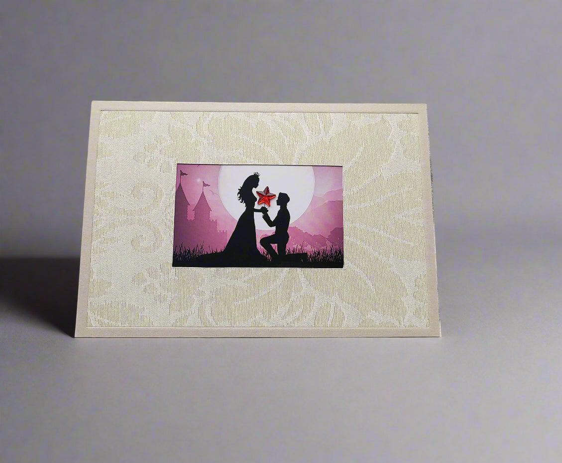 Greetings Card Handcrafted Prince Charming with Cat Confetti