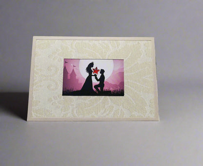 Greetings Card Handcrafted Prince Charming with Cat Confetti