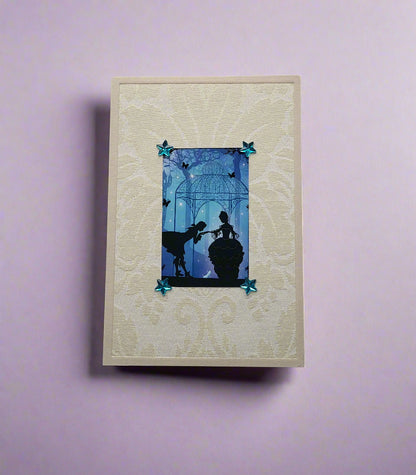 Greetings Card Handcrafted Cinderella with Cat Confetti