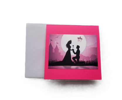 Greetings Card Handcrafted Pink Prince Charming