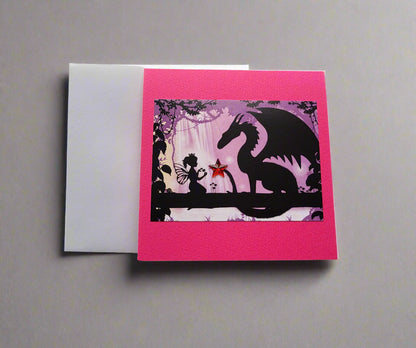 Greetings Card Handcrafted Fairy and Dragon 2