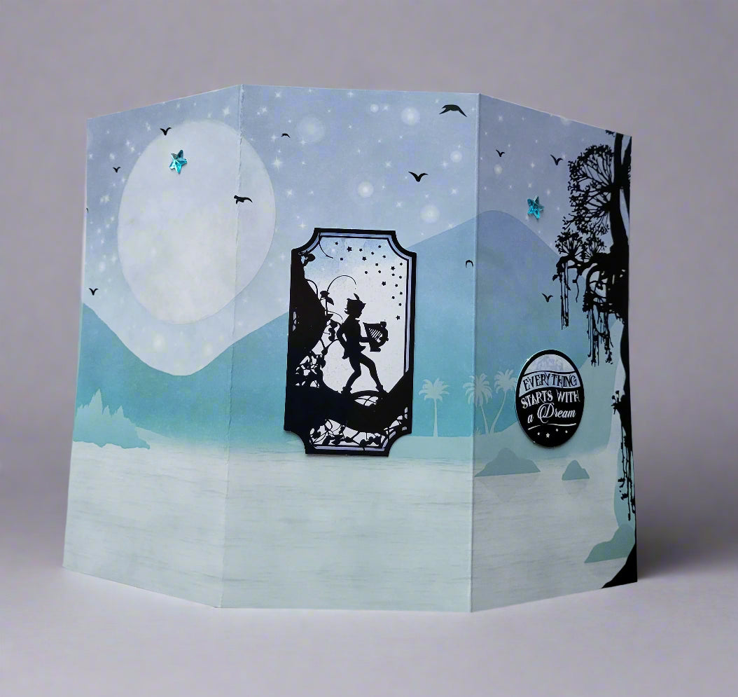 Greetings Card Handcrafted Neverland Tri fold