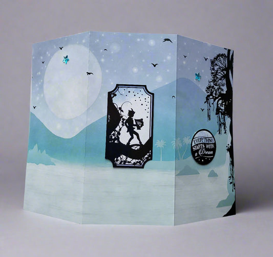 Greetings Card Handcrafted Neverland Tri fold