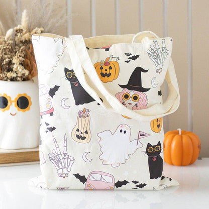 Groovy Ghost Halloween Tote Bag