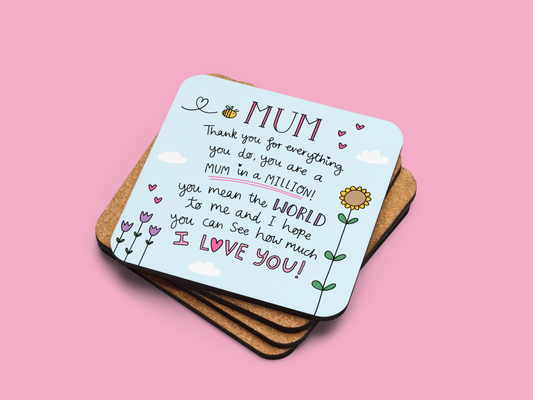 Thank You Mum Coaster
