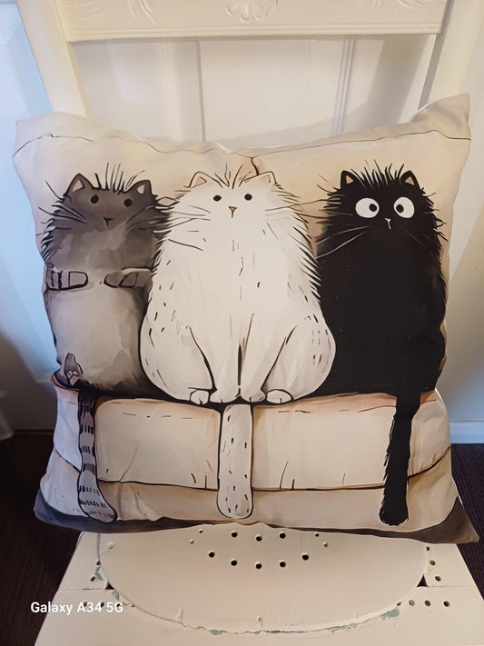 Three Cute Cats Cushion