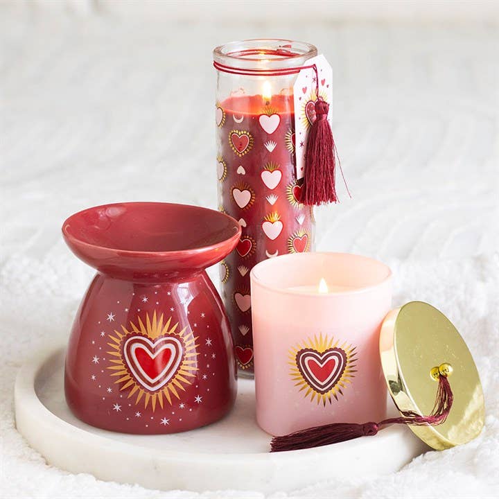 Sacred Heart Print Black Fig Tube Candle