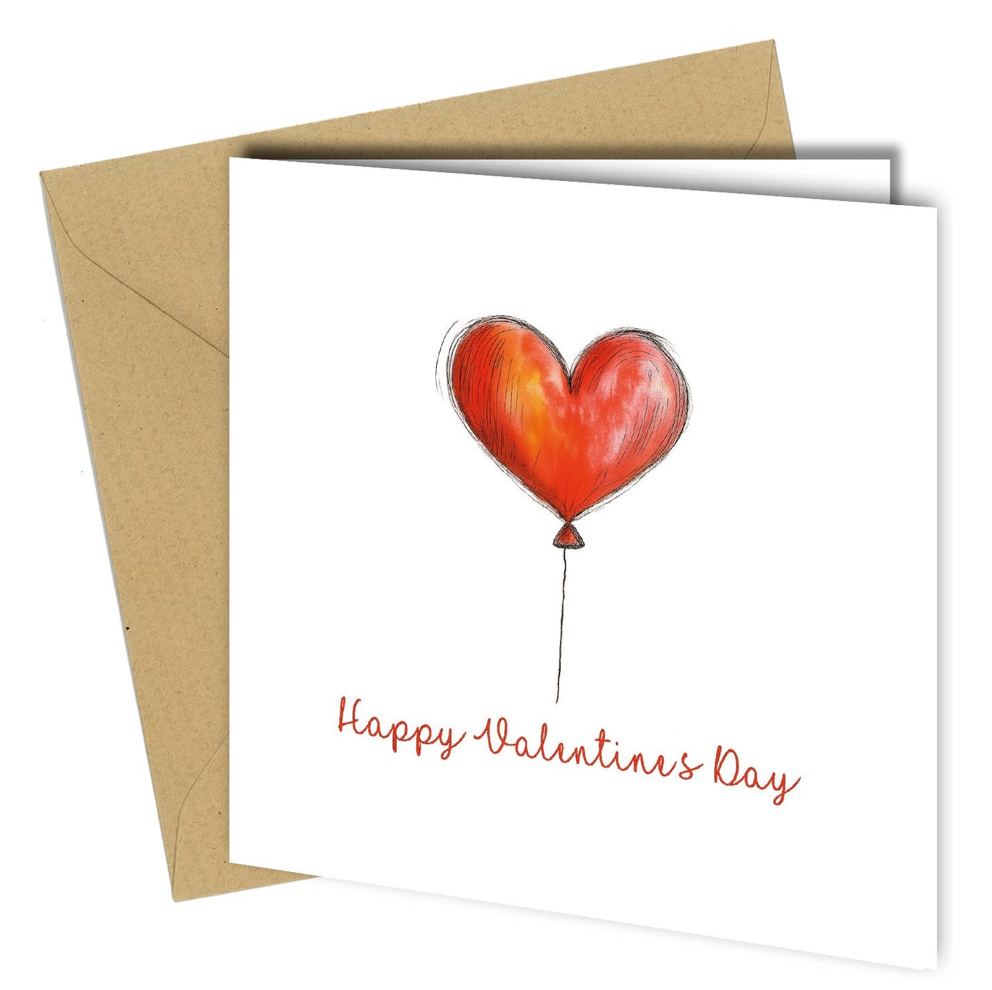 Valentine’s Day Greeting Card – Heart Balloon Design