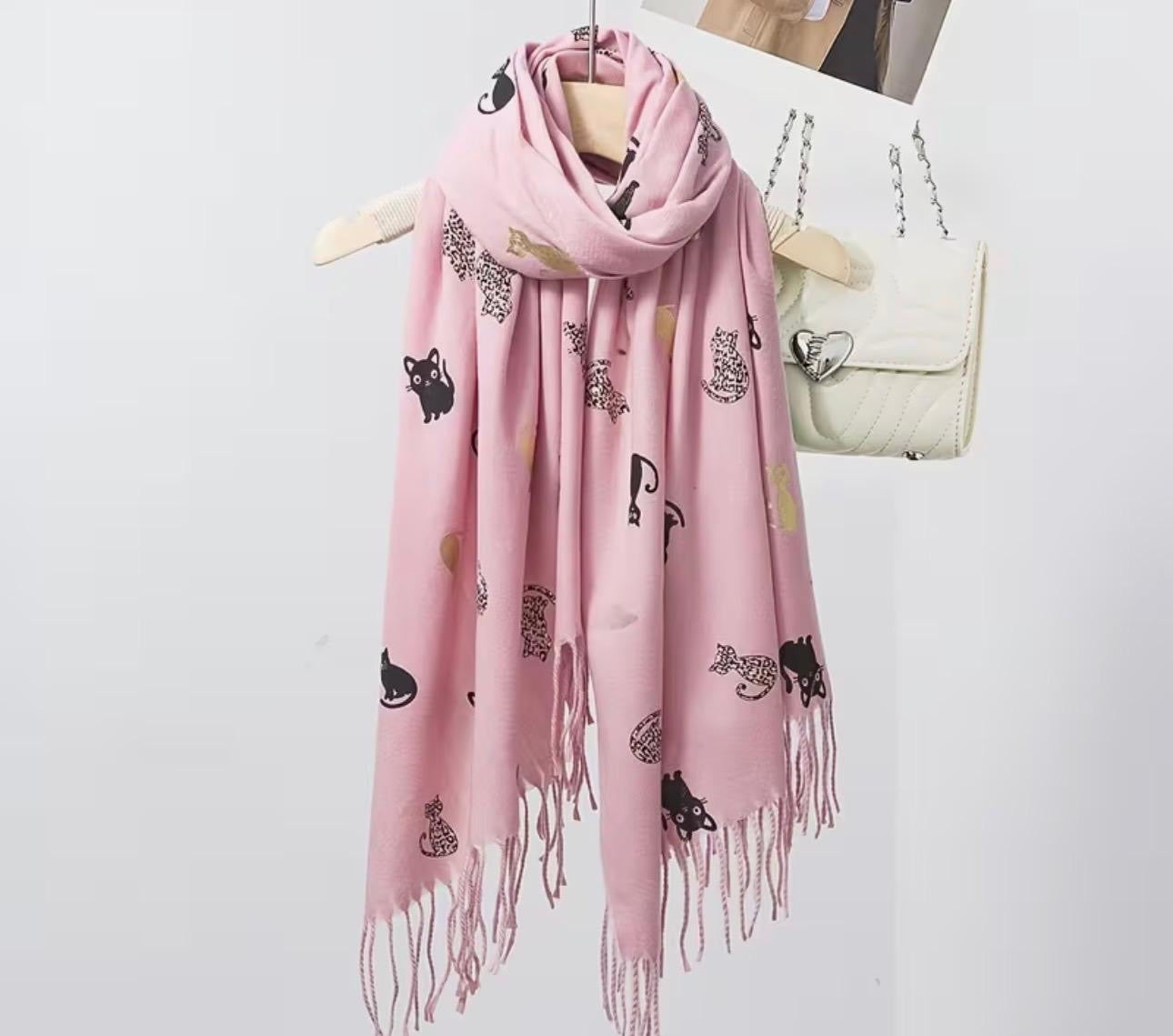 Winter Scarf Cat Design Print