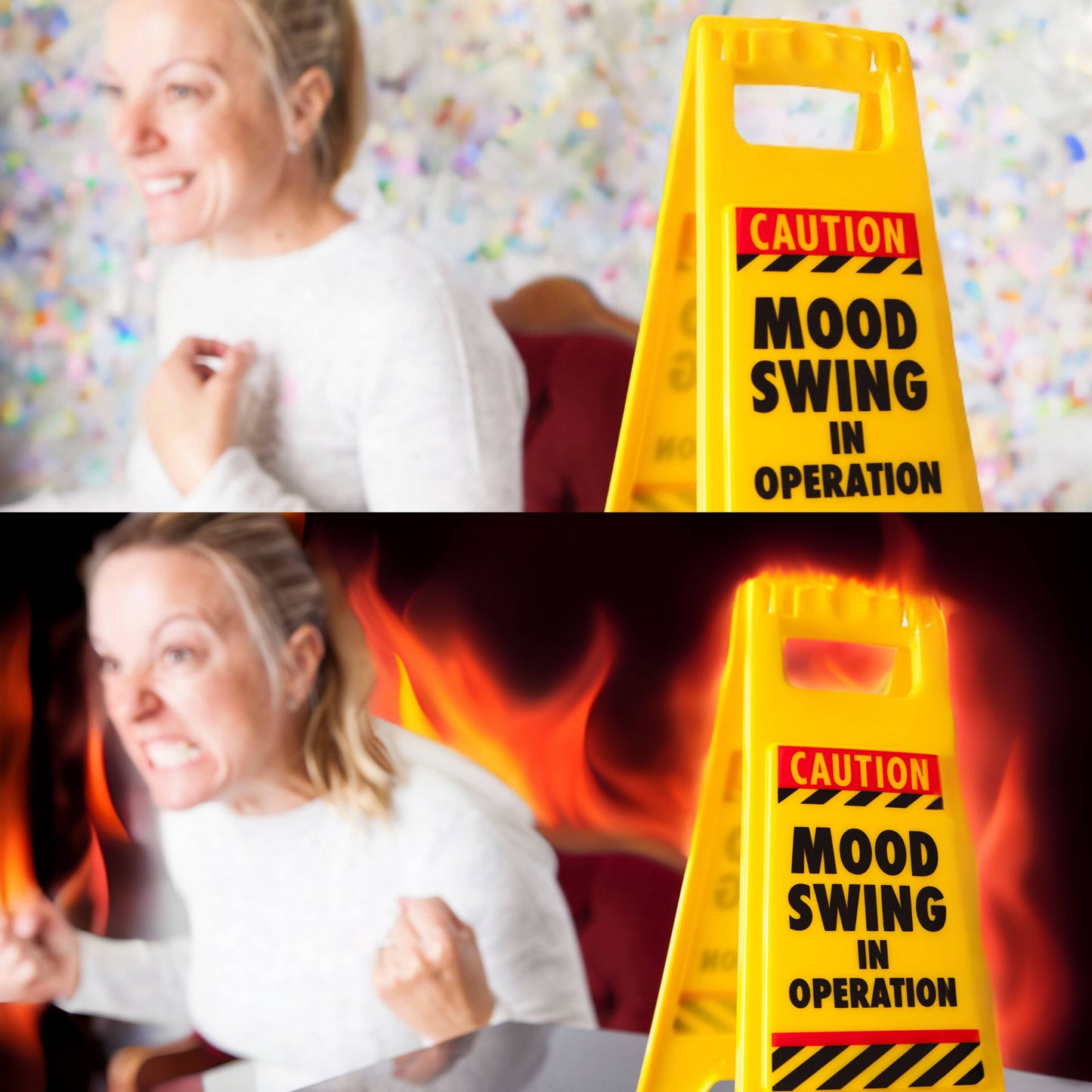 Mood Swing Desk Warning Sign