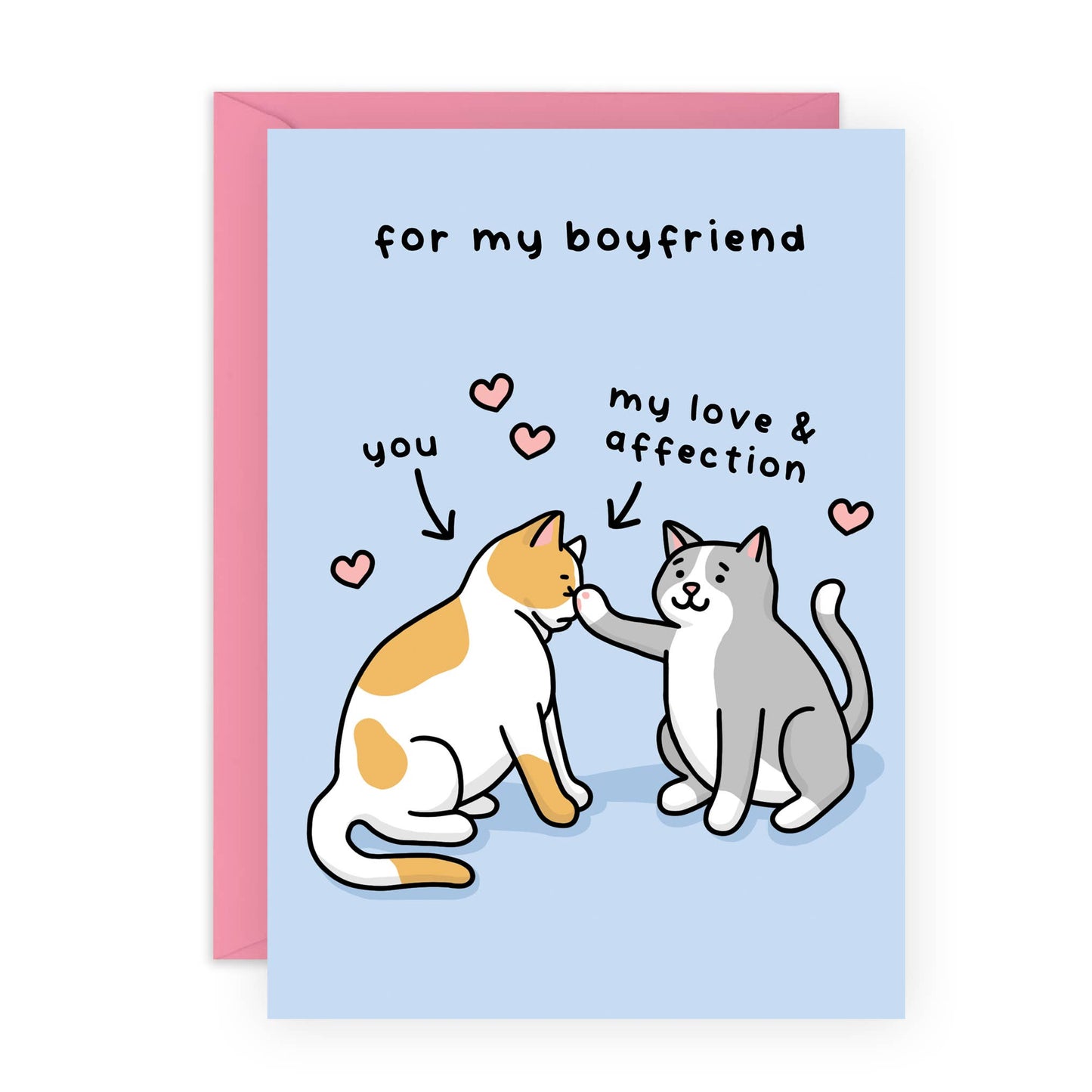 Greetings Card Cat Themed For My Boyfriend