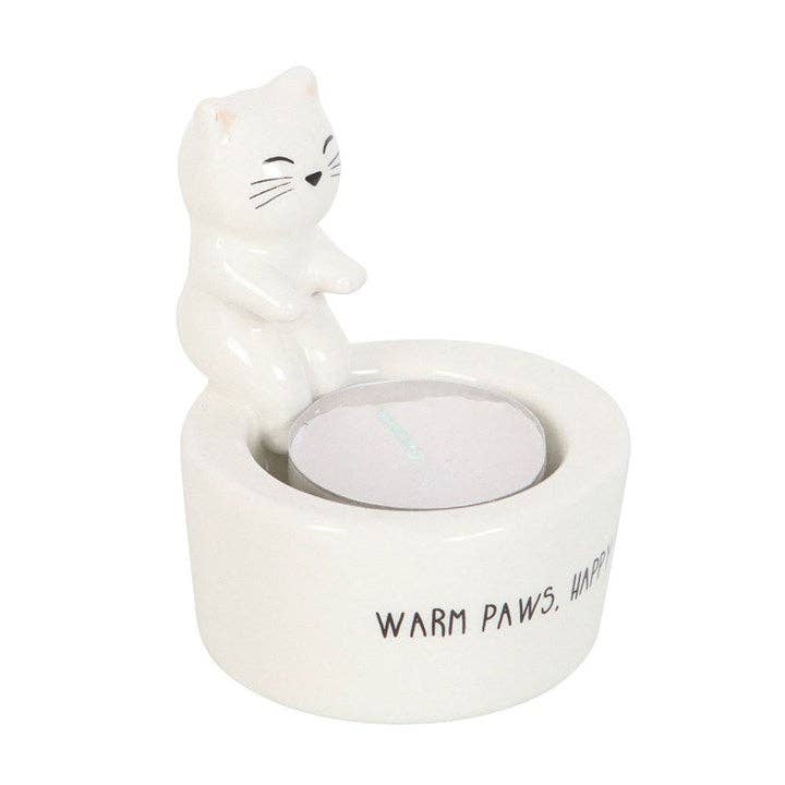 Warm Paws, Happy Heart Cat Tealight Holder